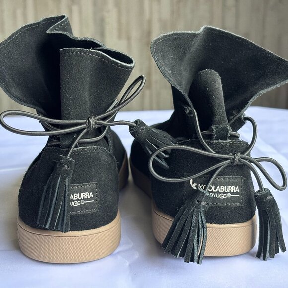 Women's Black Suede Koolaburra Ugg Booties - Picture 6 of 7